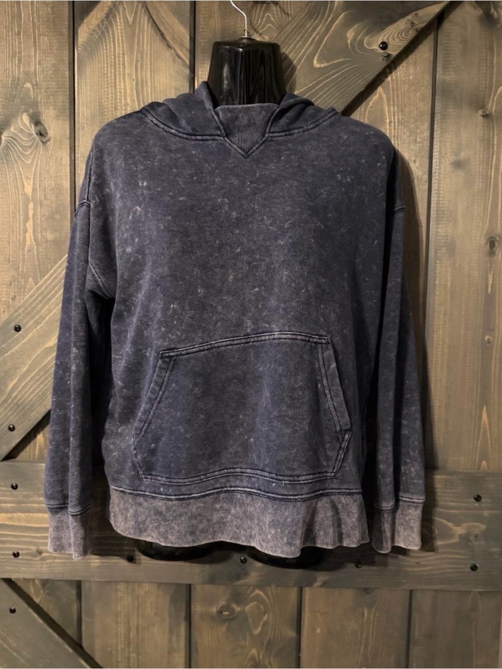 Gap Vintage-soft Navy Acid wash Pullover Hoodie Size L